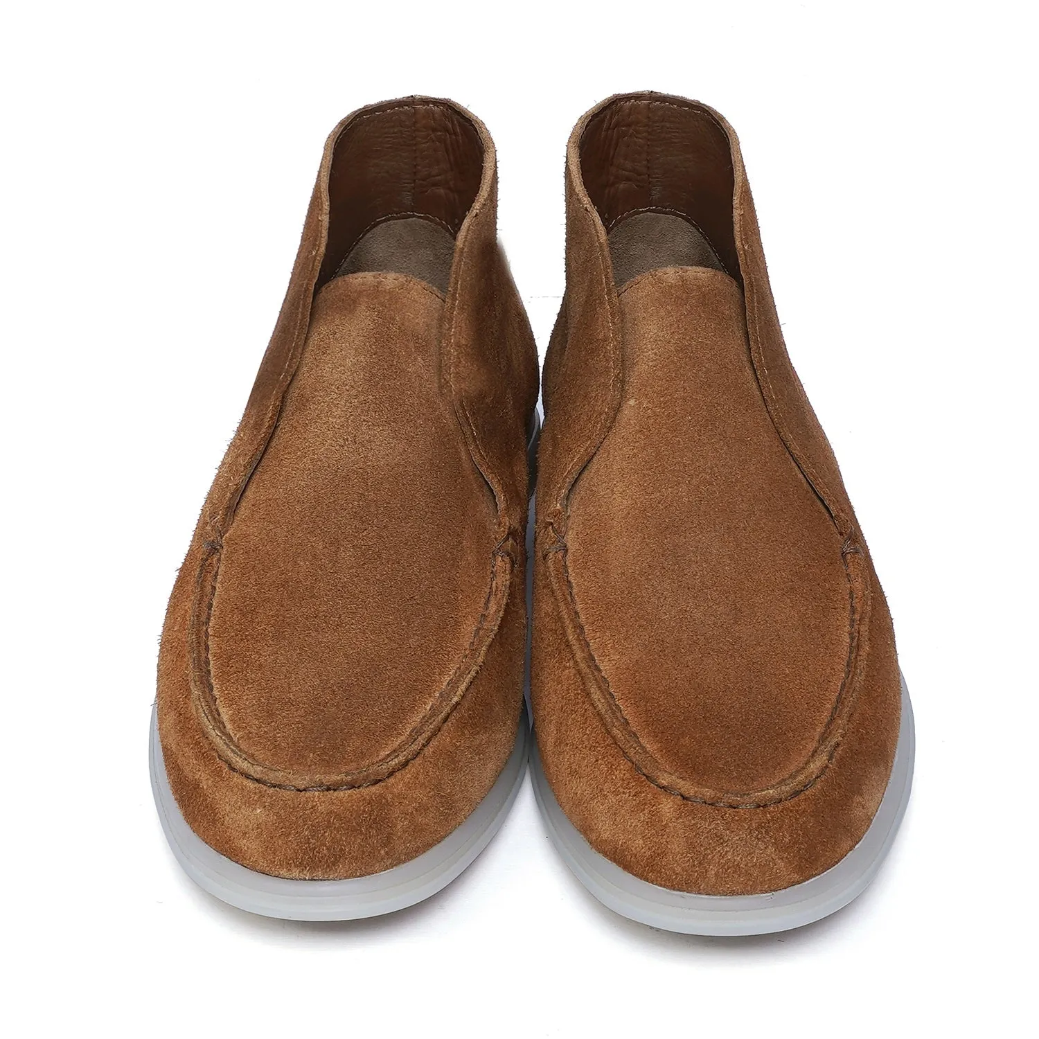 Open Walk Tan Suede Leather Yacht Boots