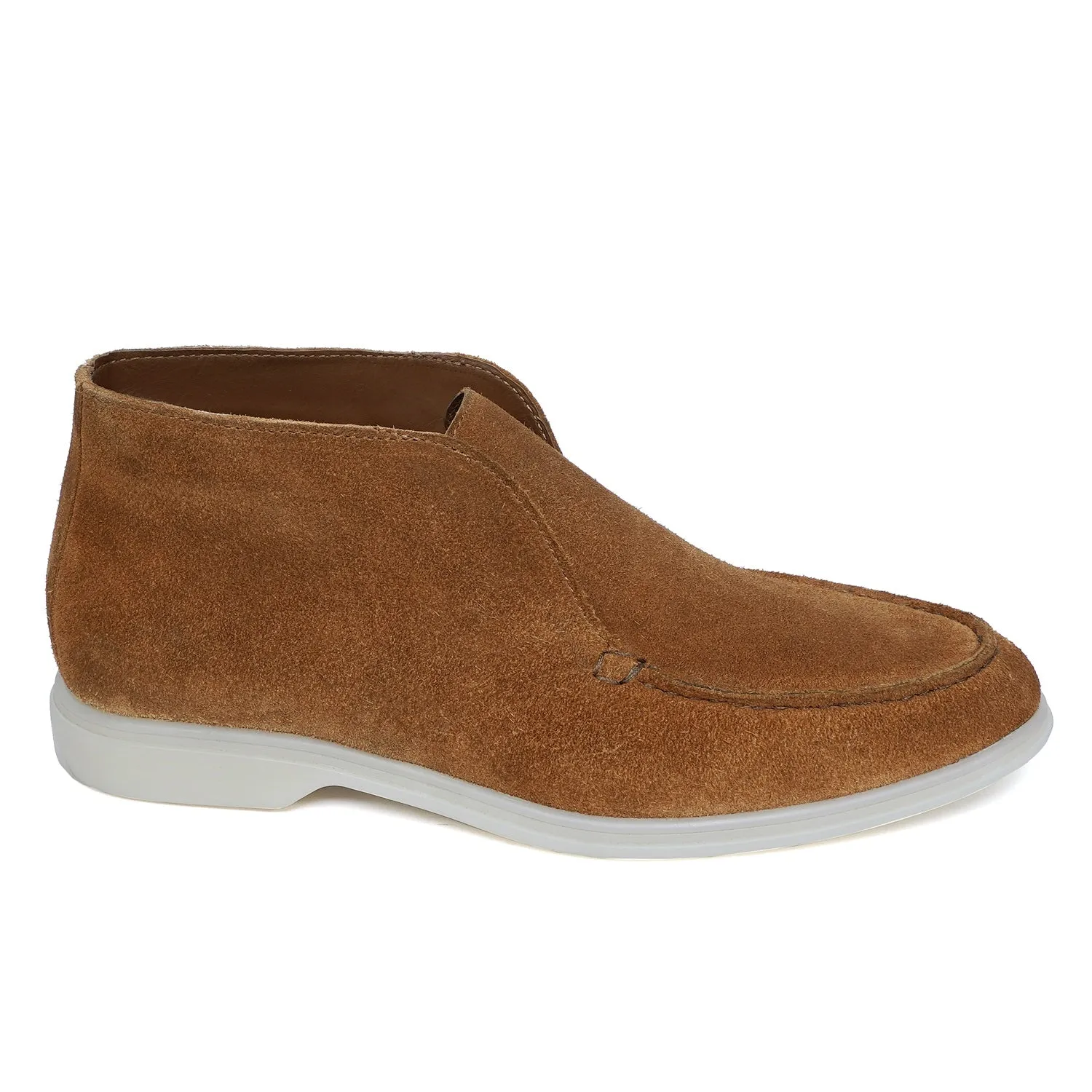 Open Walk Tan Suede Leather Yacht Boots