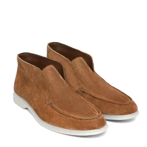 Open Walk Tan Suede Leather Yacht Boots