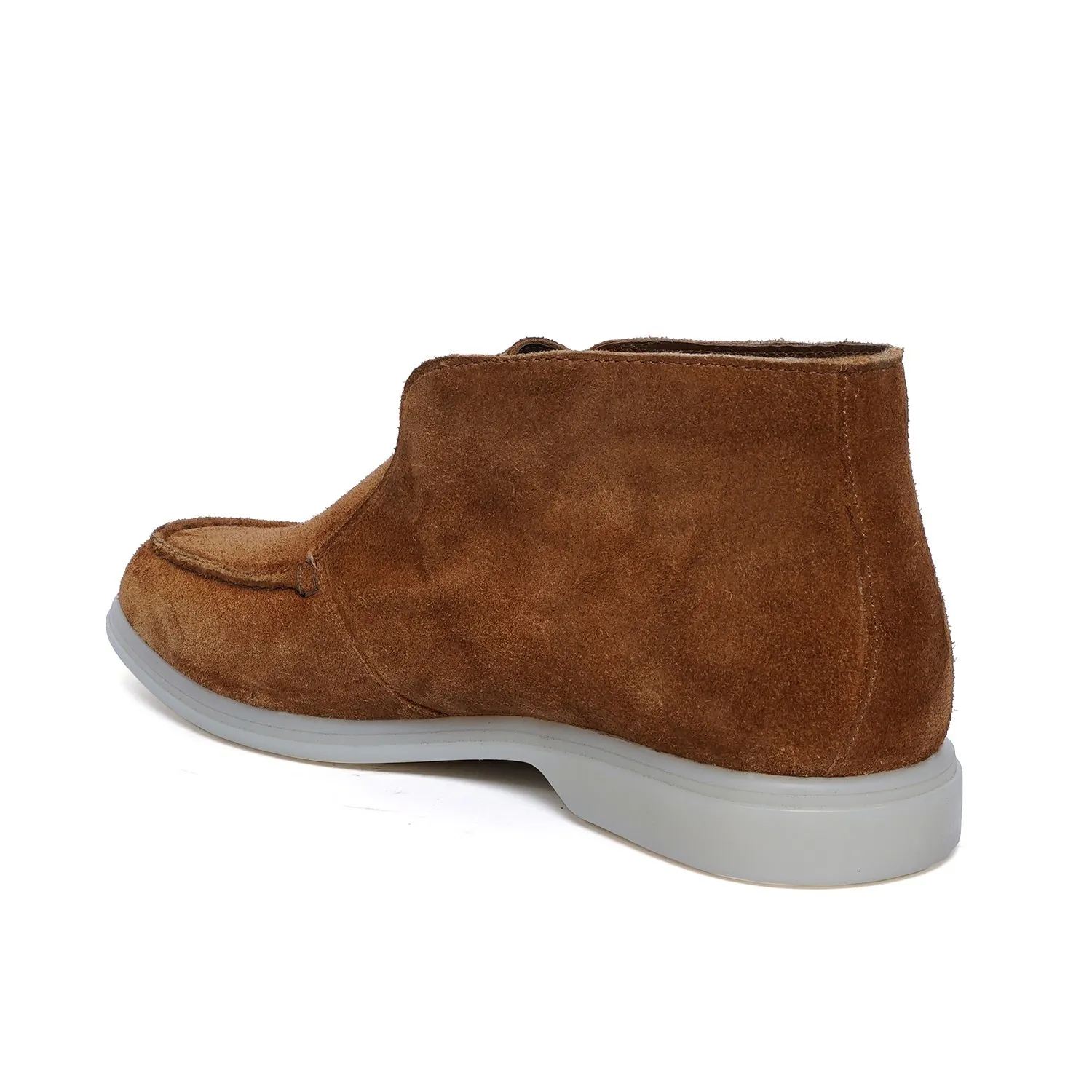 Open Walk Tan Suede Leather Yacht Boots