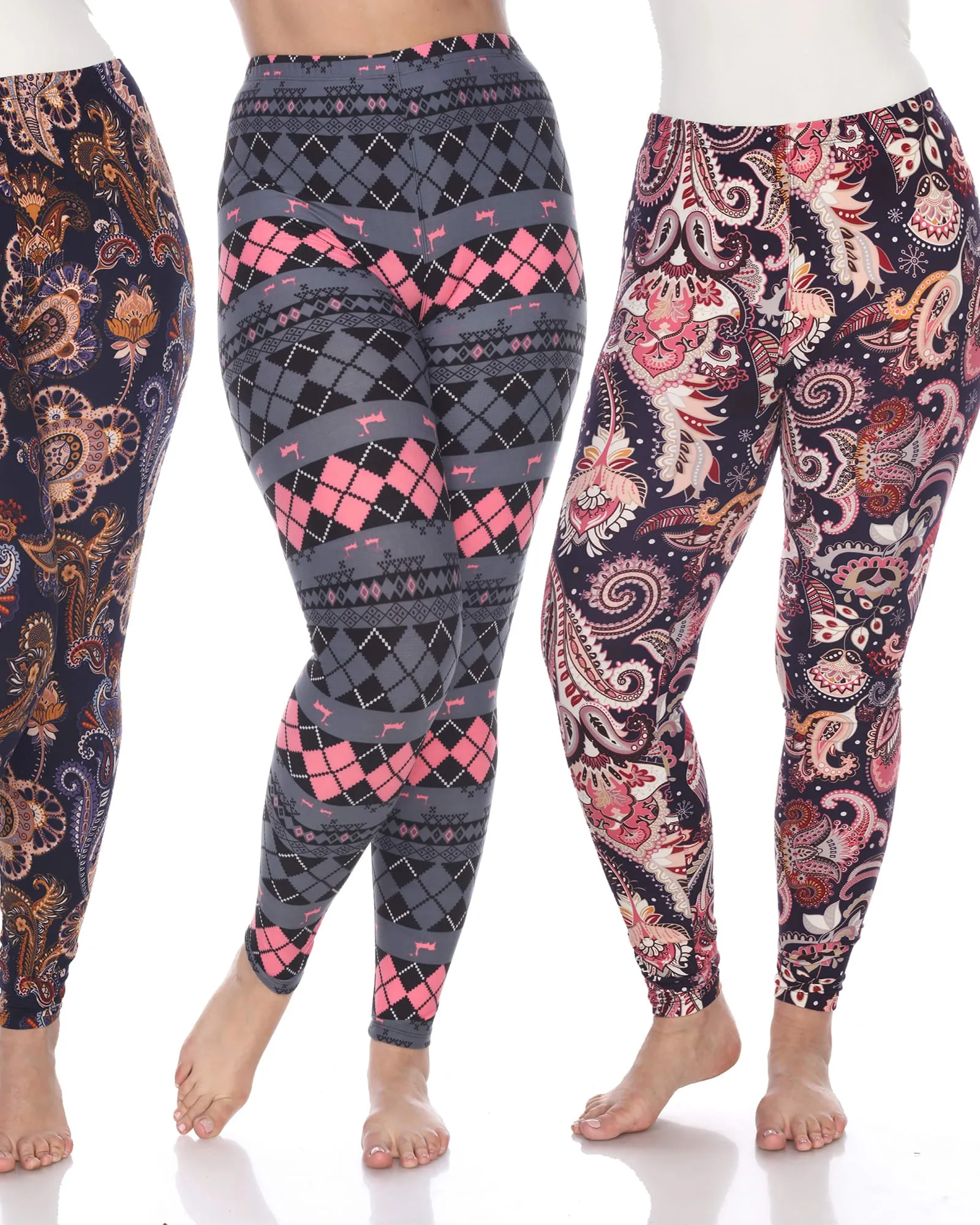 Pack of 3 Printed Leggings | PACK 174 - Black