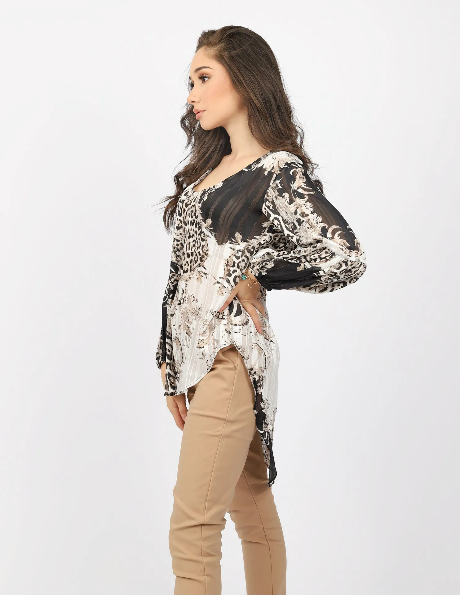 Paisley High Low Blouse