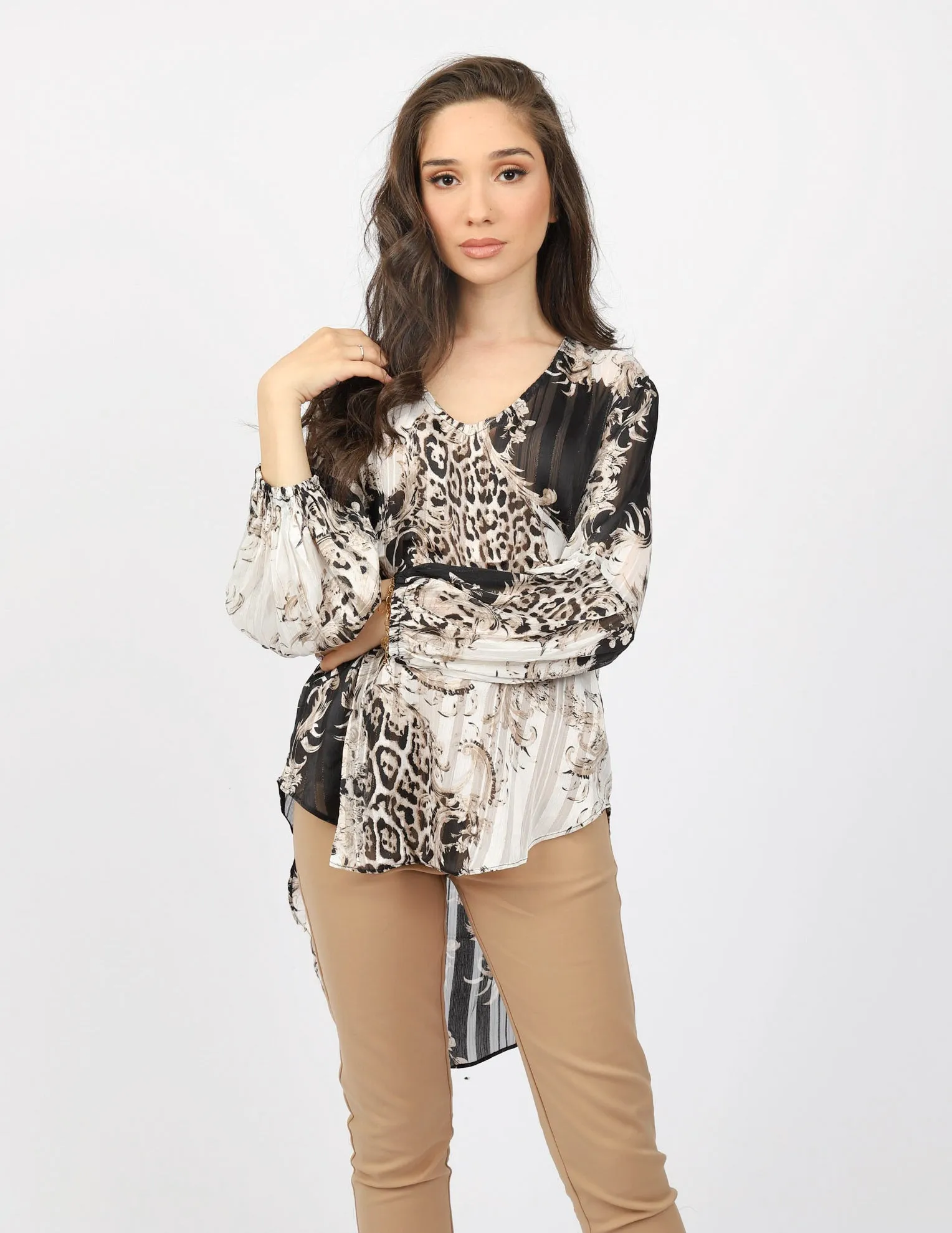 Paisley High Low Blouse