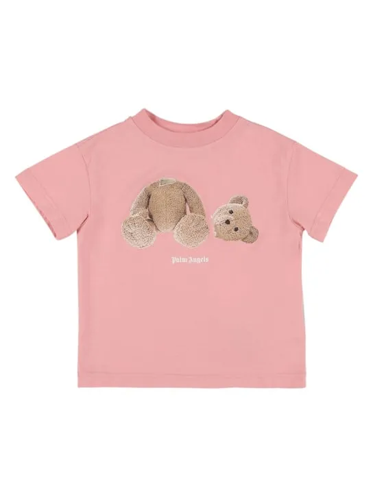 Palm Angels   Bear print cotton jersey t-shirt 