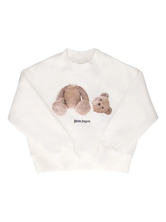 Palm Angels   Bear print cotton sweatshirt 