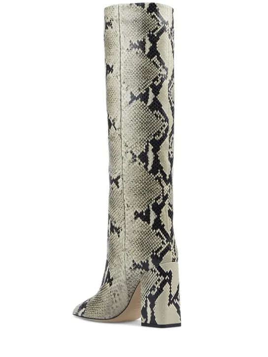 Paris Texas   100mm Anja python print tall boots 