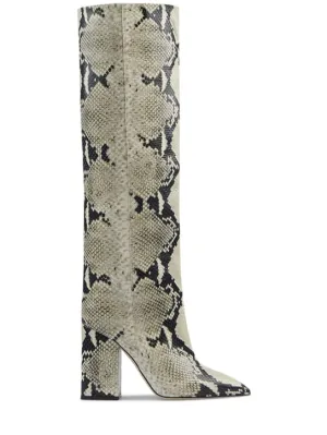 Paris Texas   100mm Anja python print tall boots 