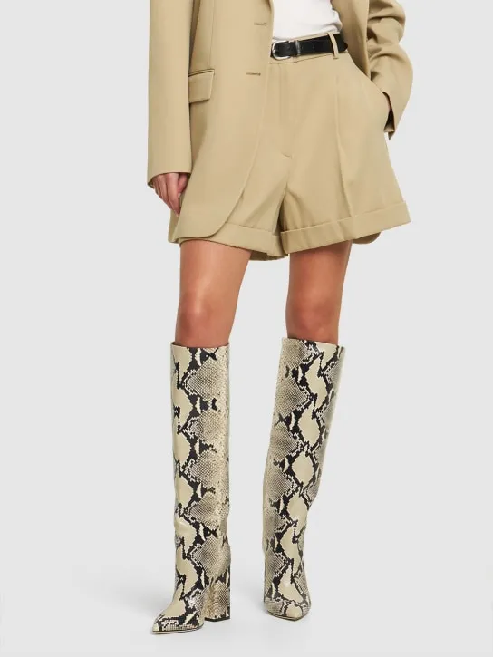 Paris Texas   100mm Anja python print tall boots 