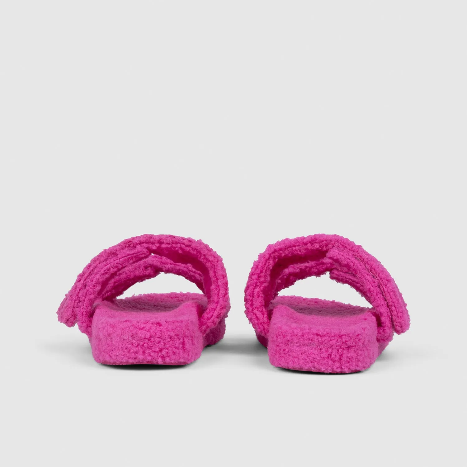 Pink Two Strap Sherpa Slide