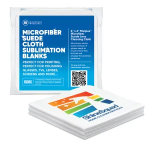 Printed 6"x6" Mwipes™ Microfiber Suede Lens Cleaning Cloth