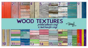 Printed Adhesive Vinyl WOOD TEXTURES 12 x 12 inch sheet