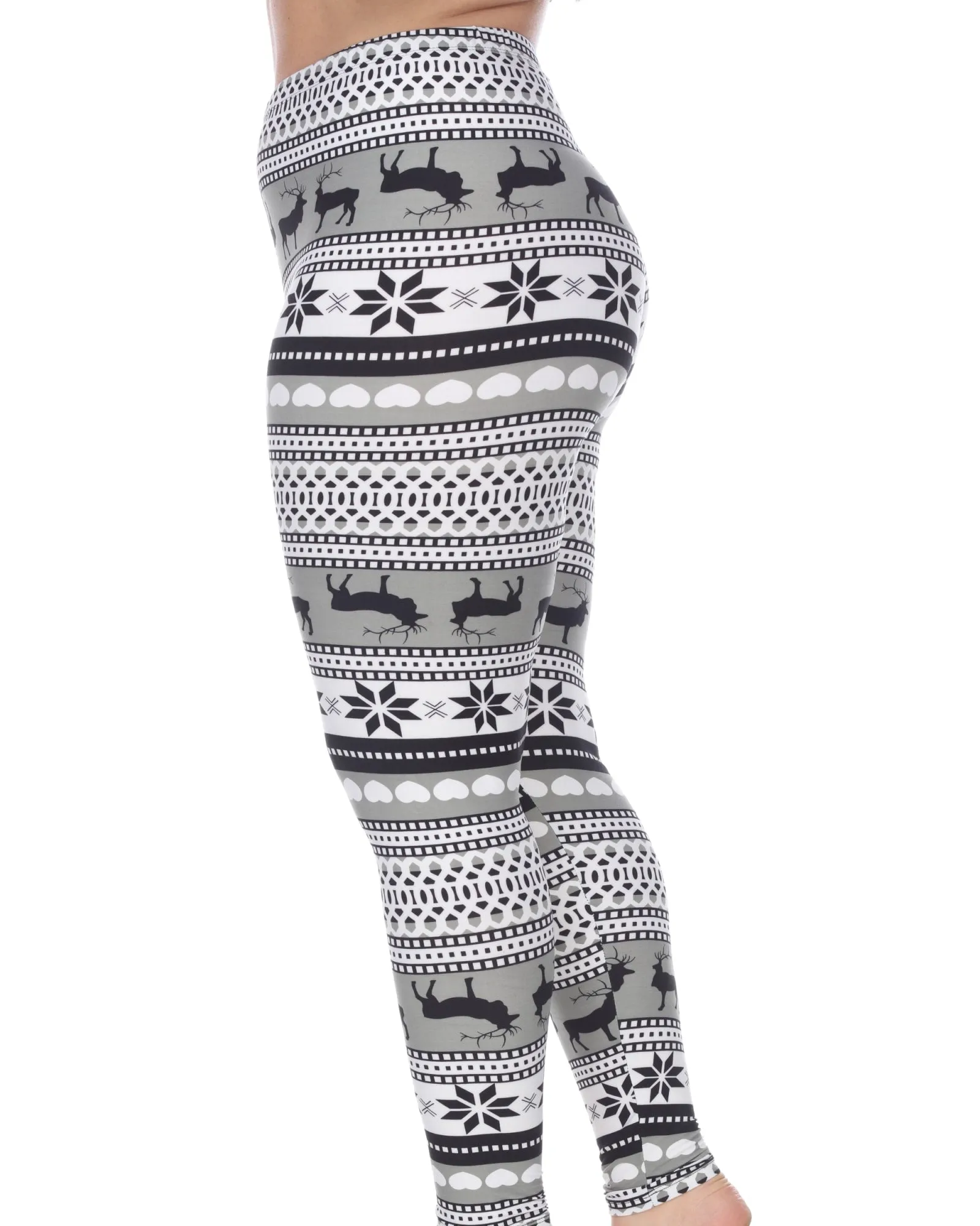 Printed Leggings | Grey White