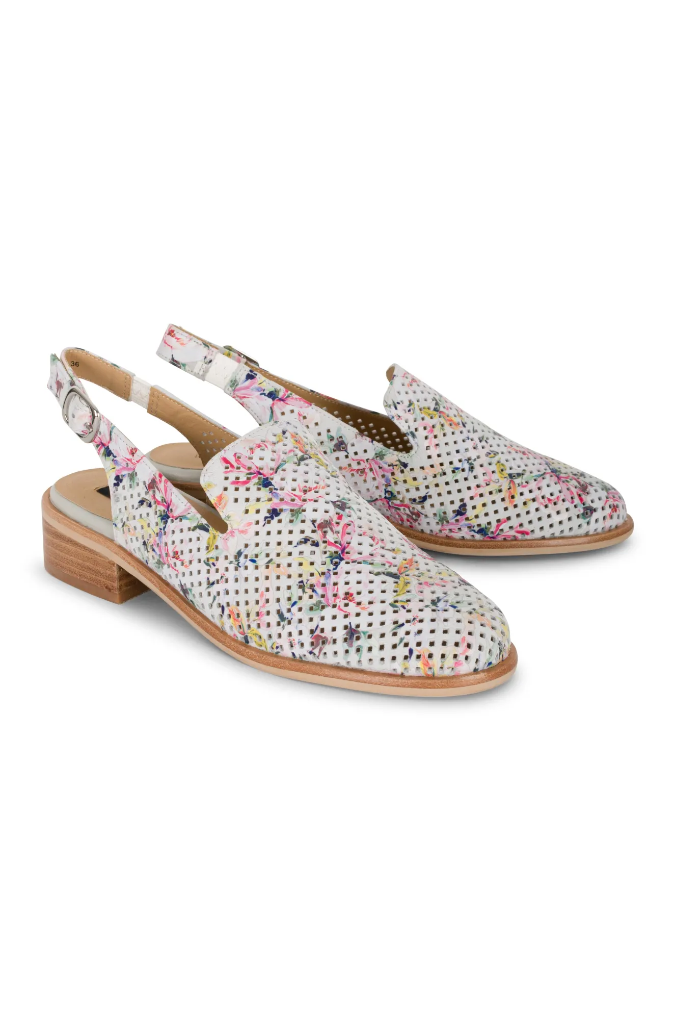 Printed pin punched Leather Sandal | ROSE MULTI | NAPOLI YY