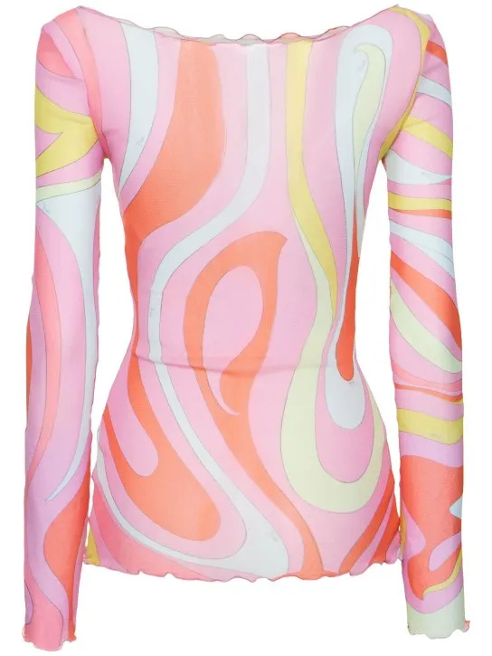 Pucci   Printed mesh t-shirt 