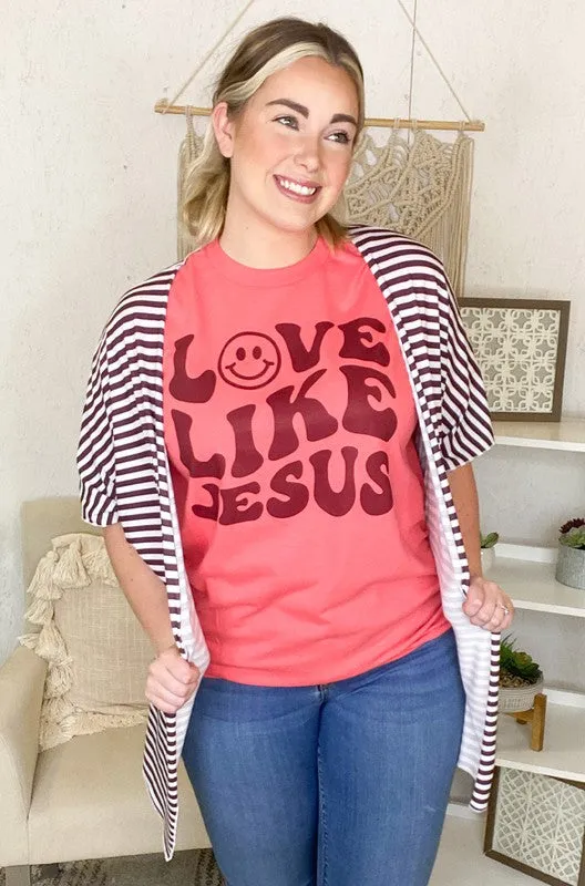 Retro Love Like Jesus Graphic T Shirt Small-4XL