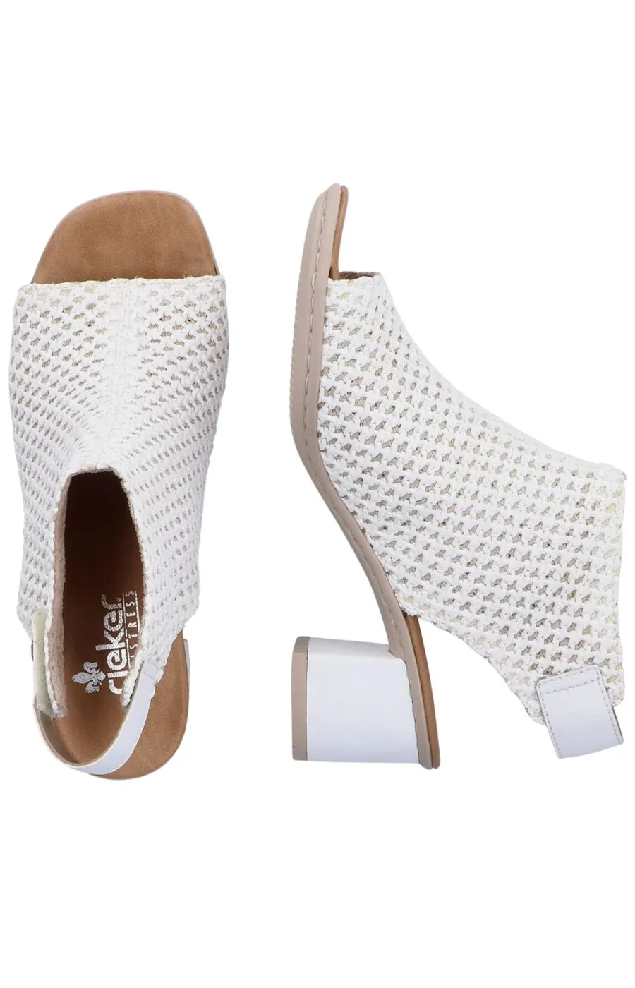 Rieker Weaved White Sandal