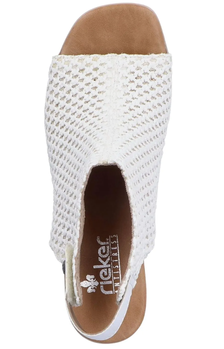 Rieker Weaved White Sandal