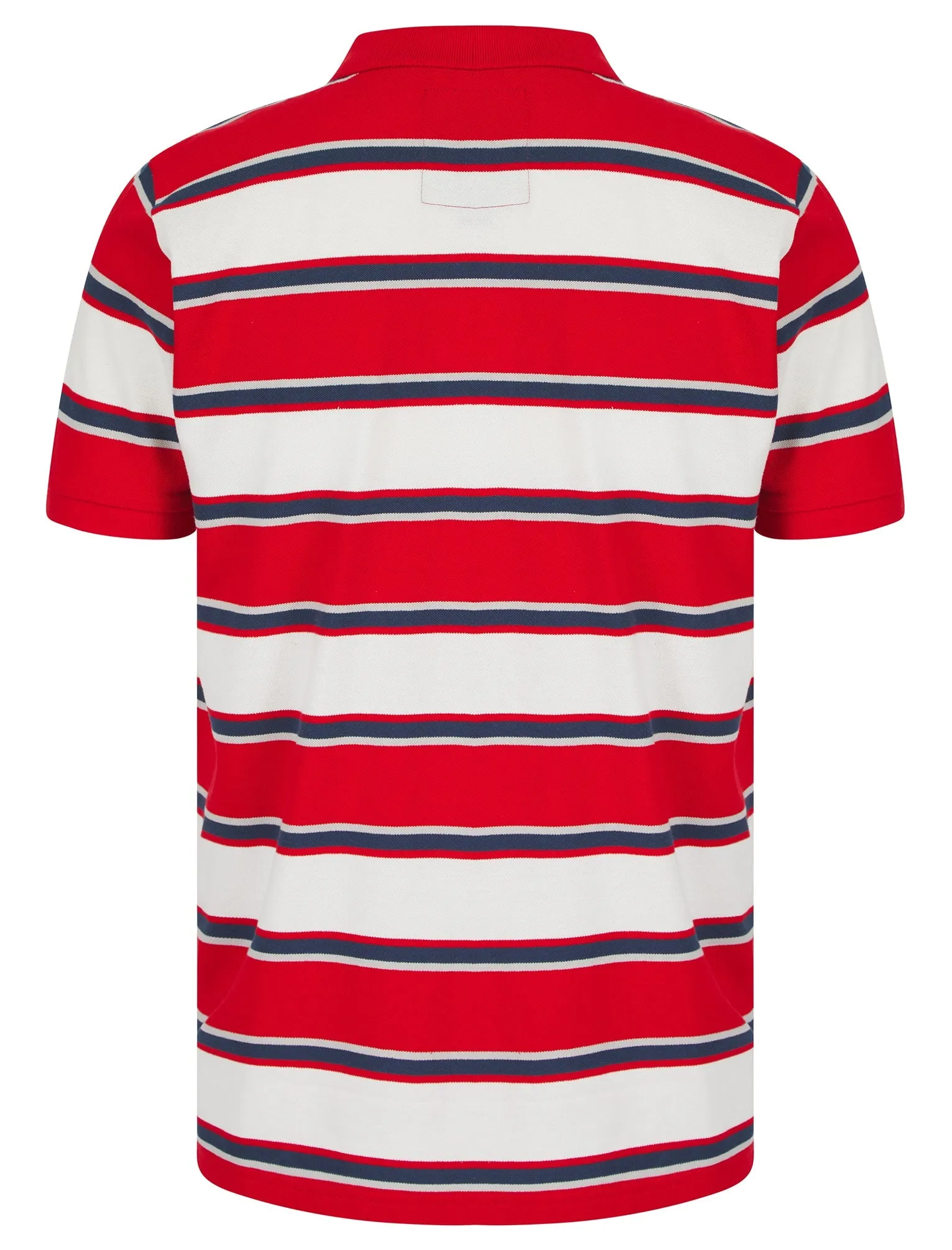 Rilo Striped Cotton Pique Polo Shirt in Barados Cherry - Tokyo Laundry