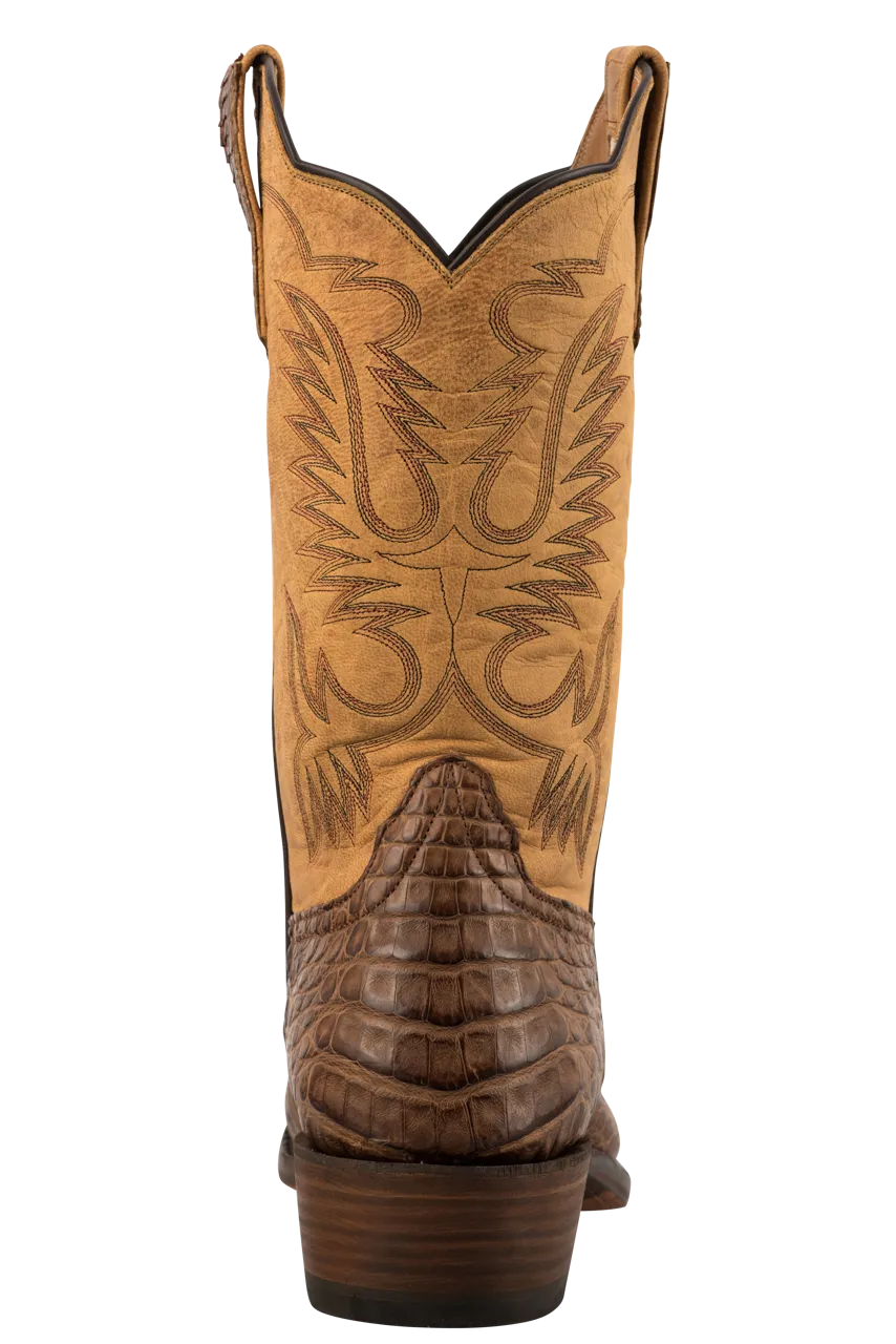 Rios of Mercedes Suave Caiman Belly Cowboy Boots - Chocolate