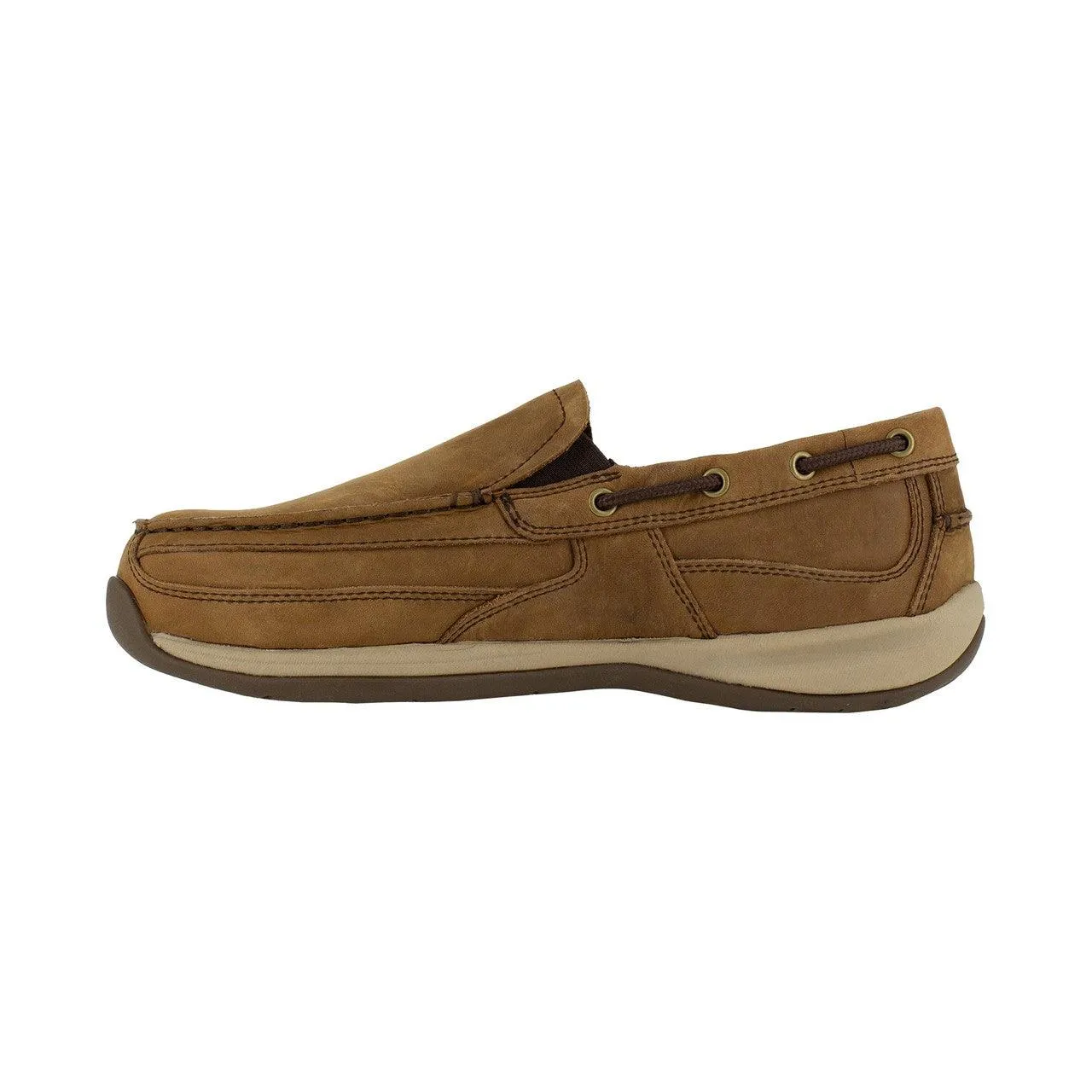 Rockport Men’s Brown Slip-On Steel Toe Boat Shoe RK6737