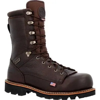 Rocky Elk Stalker USA Men's Waterproof Composite Toe Work Boots Rkk0399 In Brown