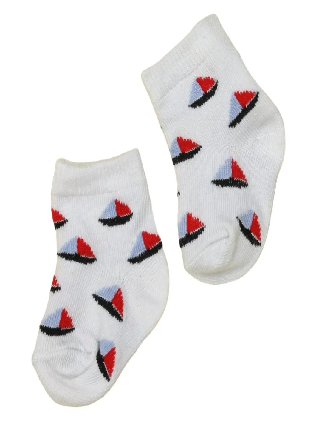 Sailor's Delight Boat Printed Crew-Length Socks Set for Baby Boys