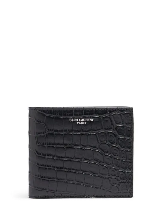 Saint Laurent   East West embossed leather wallet 