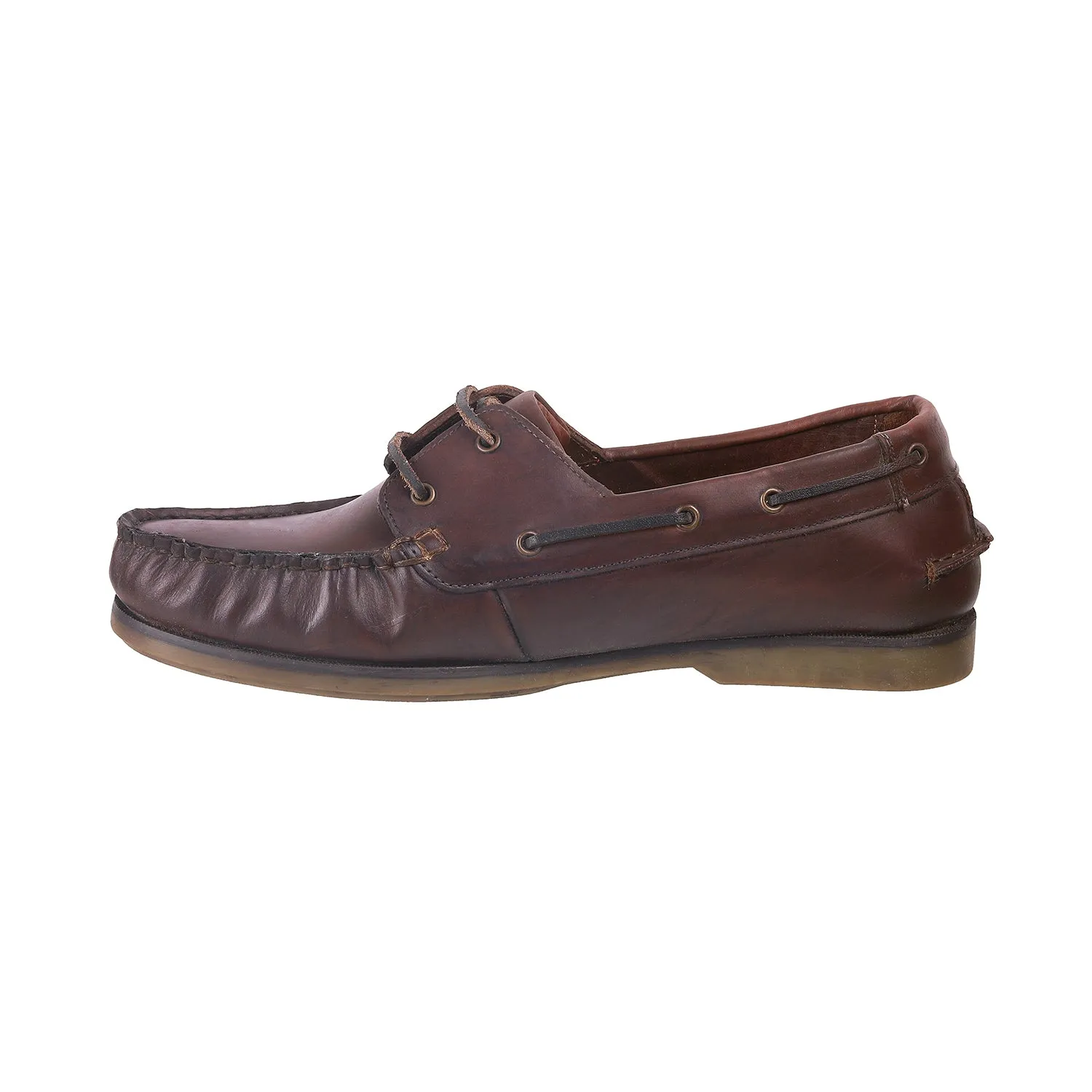 Samuel Windsor - 75 Big Size Extra Wide Embossed Leather Soft Cushion Brown Casual Boat Shoes