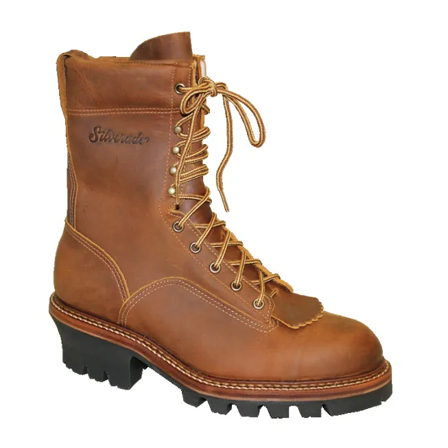 Silverado Men's 9″ Tan Steel Toe Logger Lace-up Work Boot 7730ST