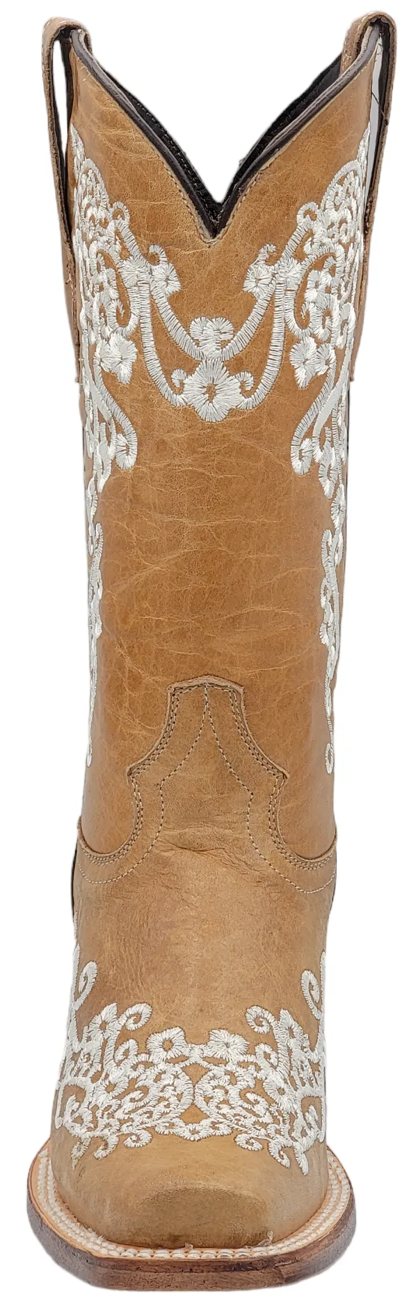 Silverton Diana All Leather Square Toe Boots (Beige)