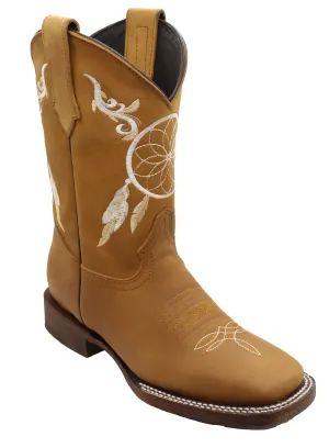 Silverton Dreamcatcher All Leather Wide Square Toe Boots (Honey)