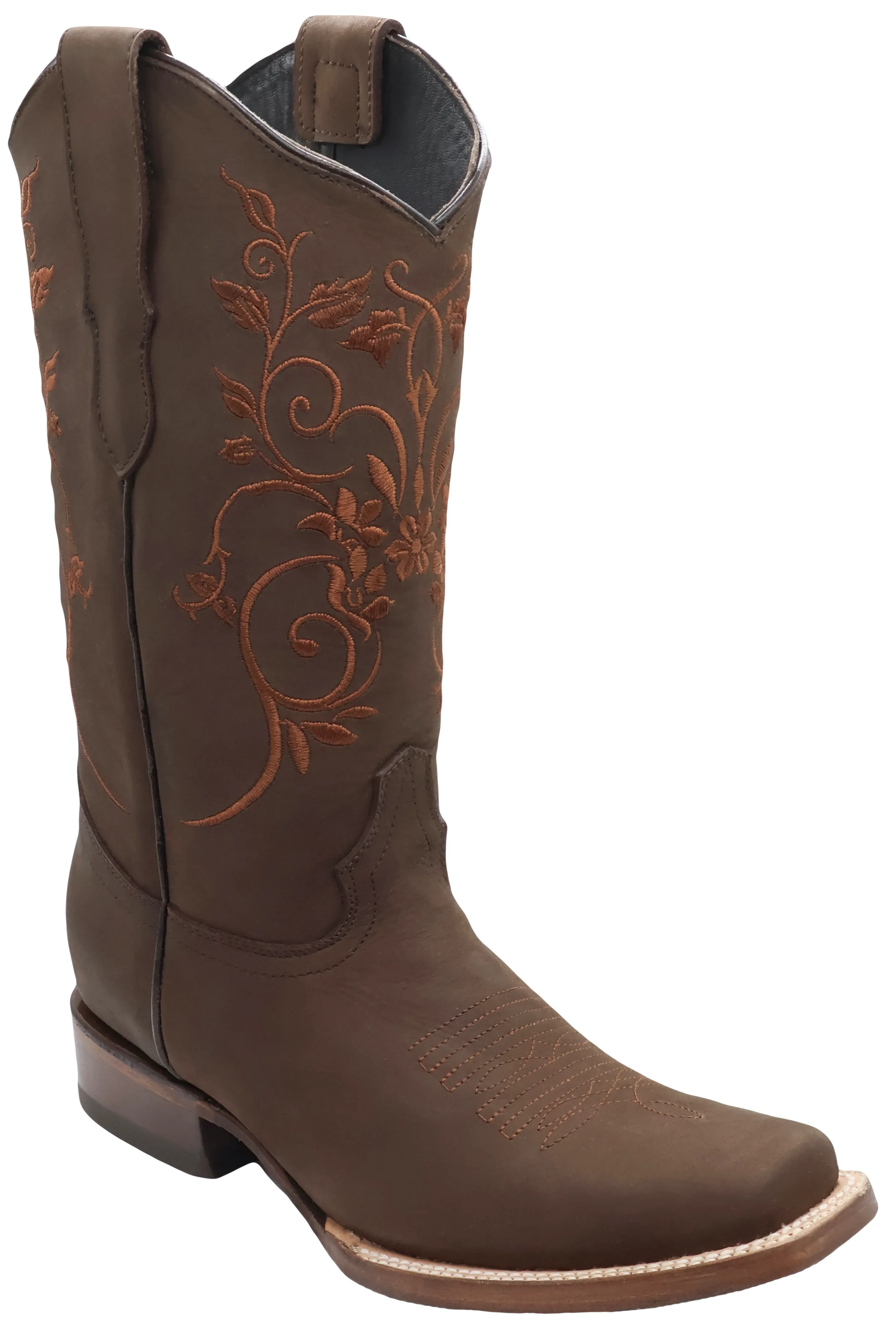 Silverton Jennifer All Leather Square Toe Boots (Brown)