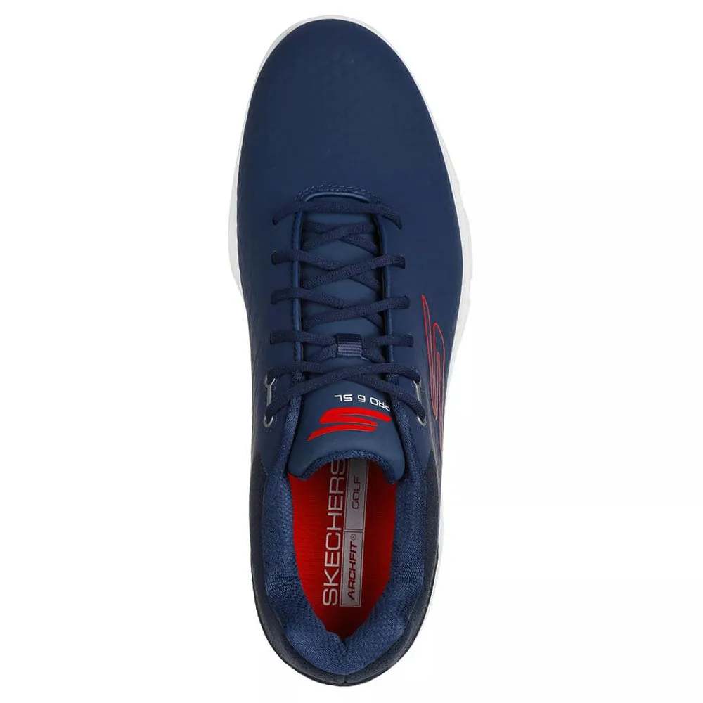 Skechers Go Golf Pro 6 Spikeless Waterproof Shoes - Navy/Red