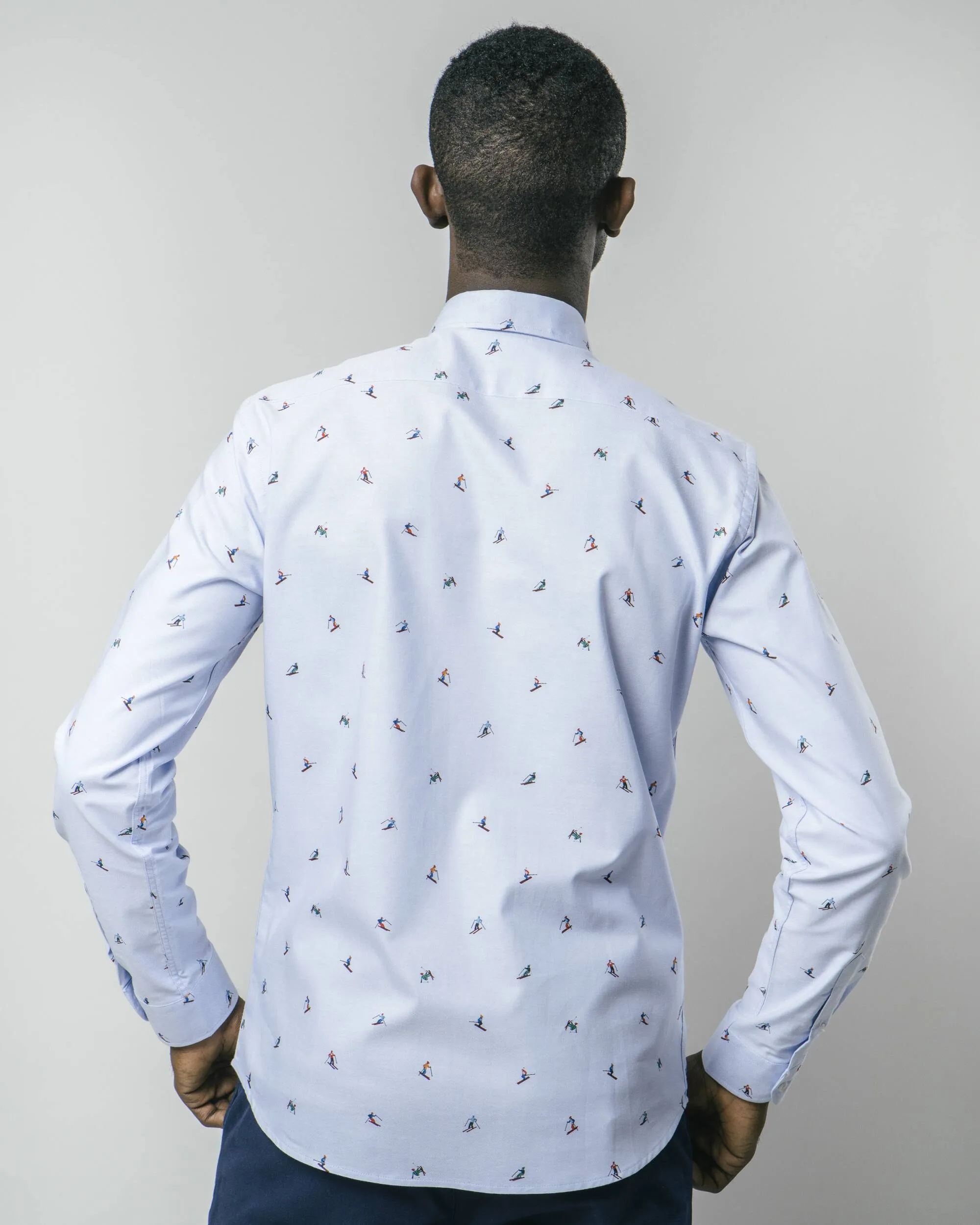 Slalom Race Blue Printed Shirt