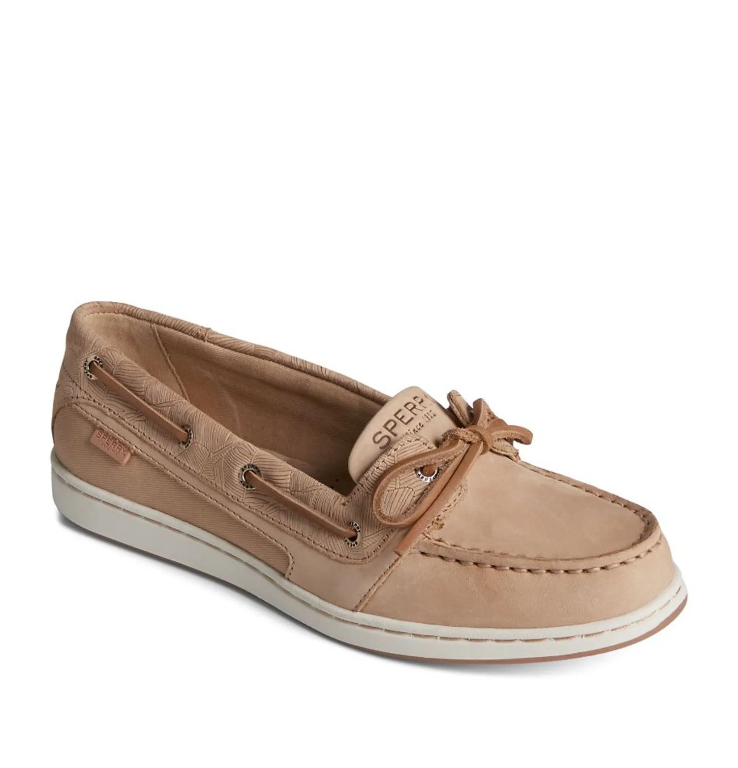 Sperry Women's Starfish 1-Eye Palm Embossed Boat Shoe in Tan