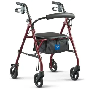 Steel Rollator Walker Red Frame