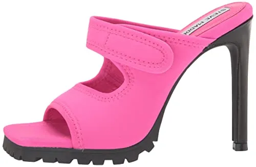 Steve Madden Women's VOIDED Heeled Sandal, Fuchsia, 10