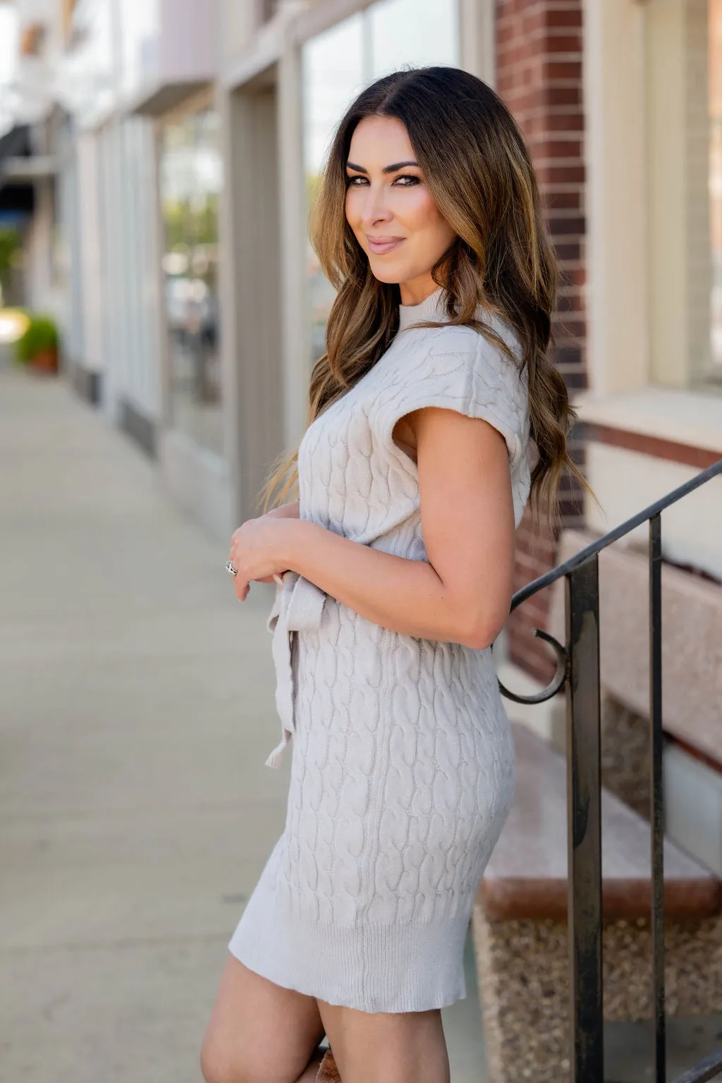 Subtle Braided Sweater Dress