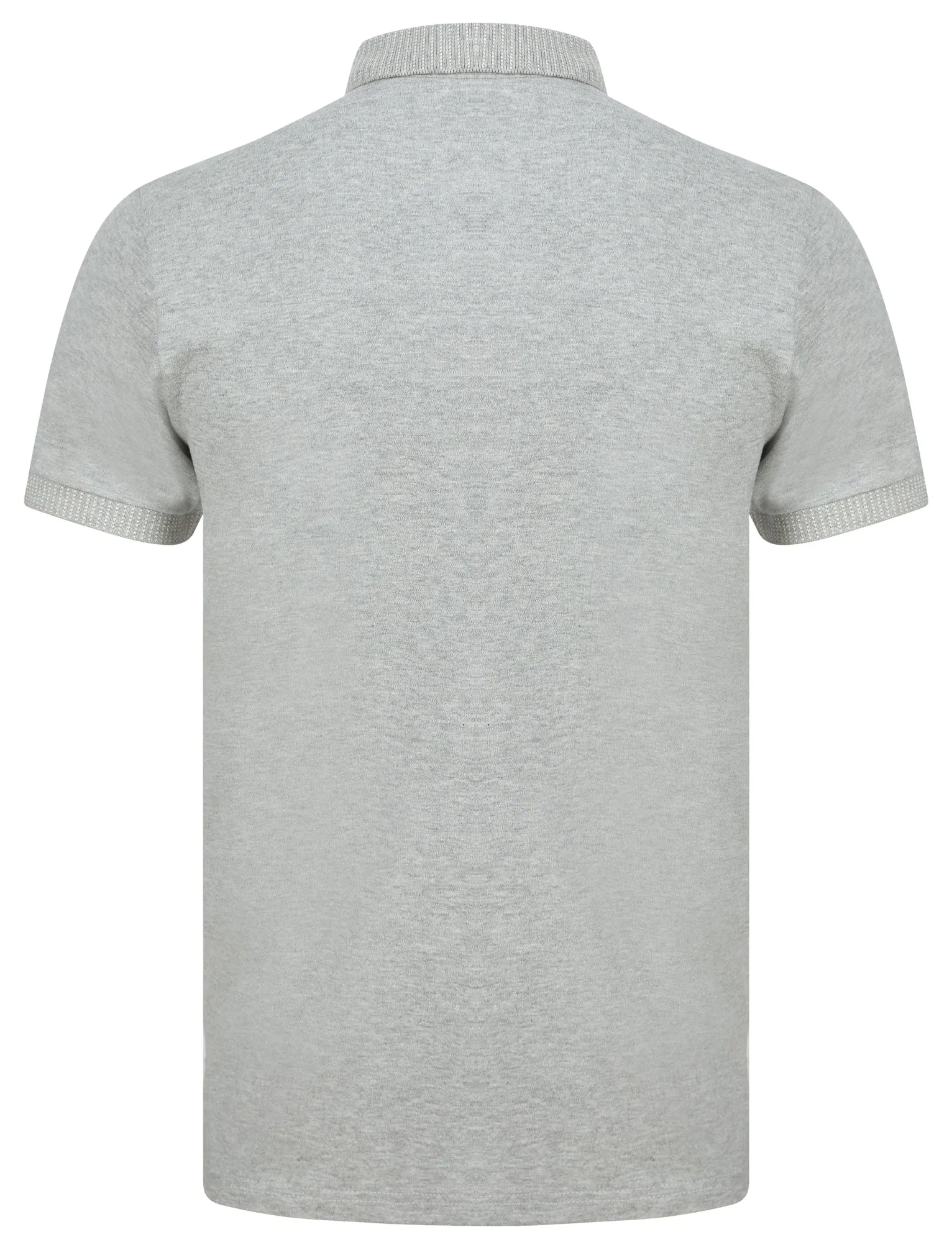 Sunbury Cotton Rich Woven Polo Shirt in Light Grey Marl - Kensington Eastside