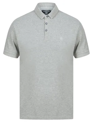 Sunbury Cotton Rich Woven Polo Shirt in Light Grey Marl - Kensington Eastside