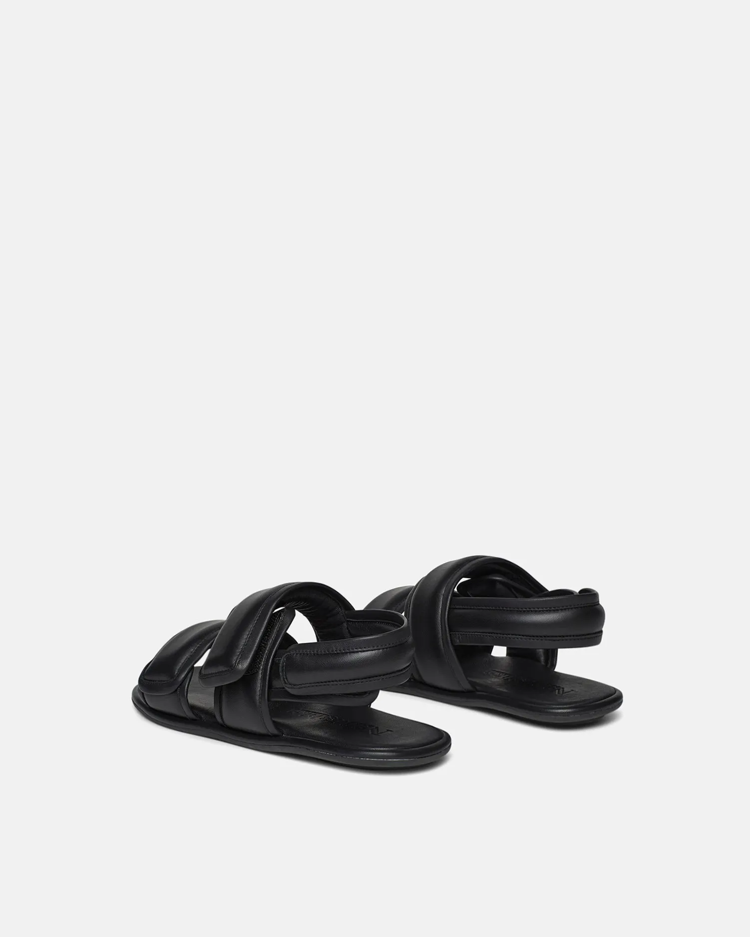 Tarrus Mens - Rounded Toe Padded Flat Sandals - Black