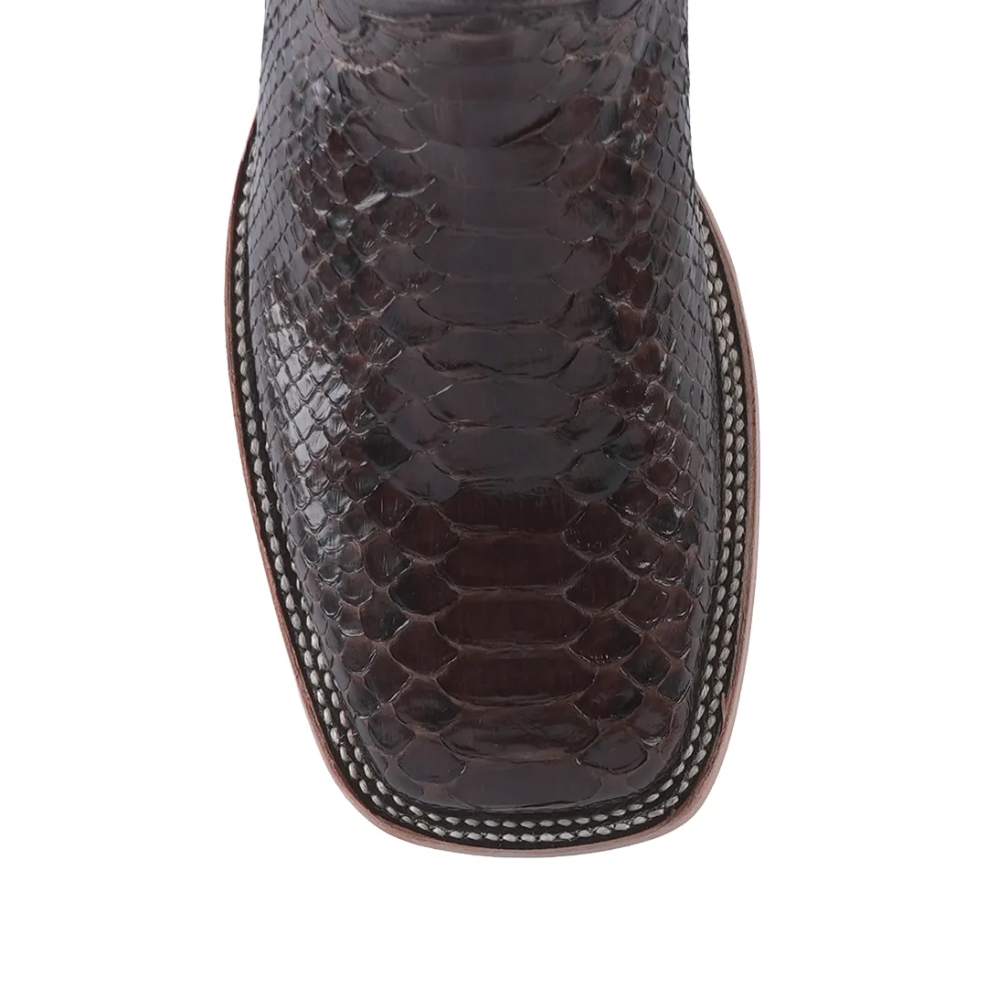 Texas Country Exotic Boot PYTHON CAFÉ LUSTRADO PN30