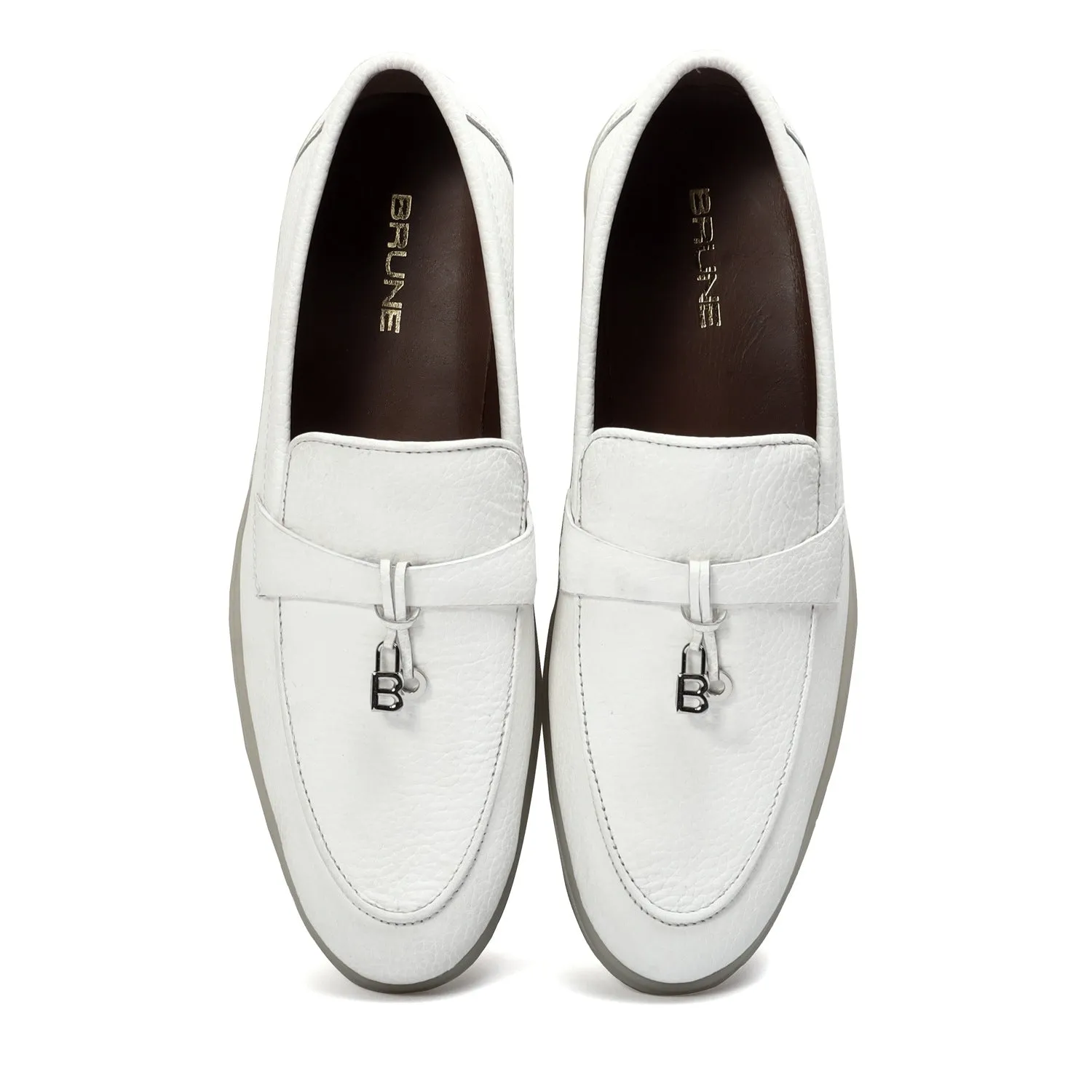 Textured White Yacht Loafer