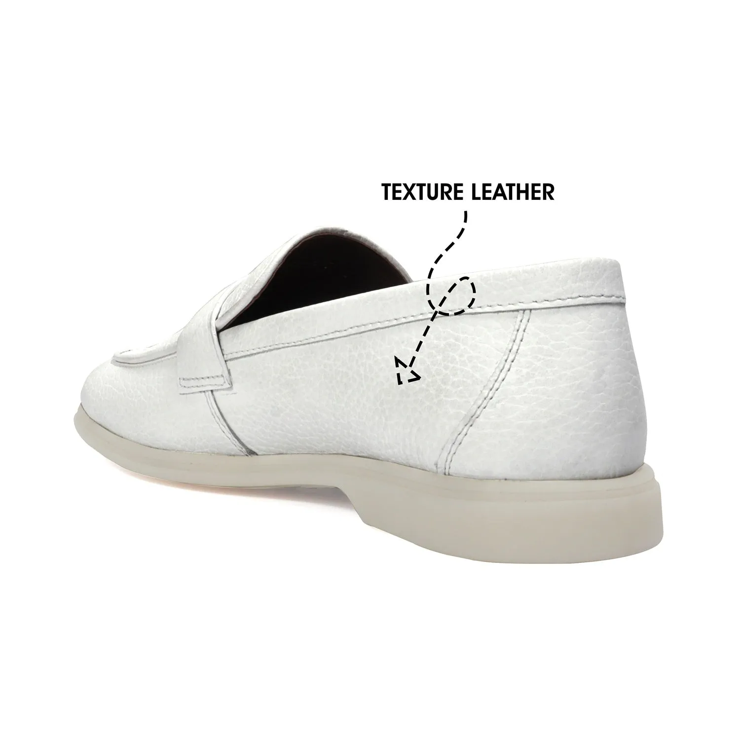 Textured White Yacht Loafer