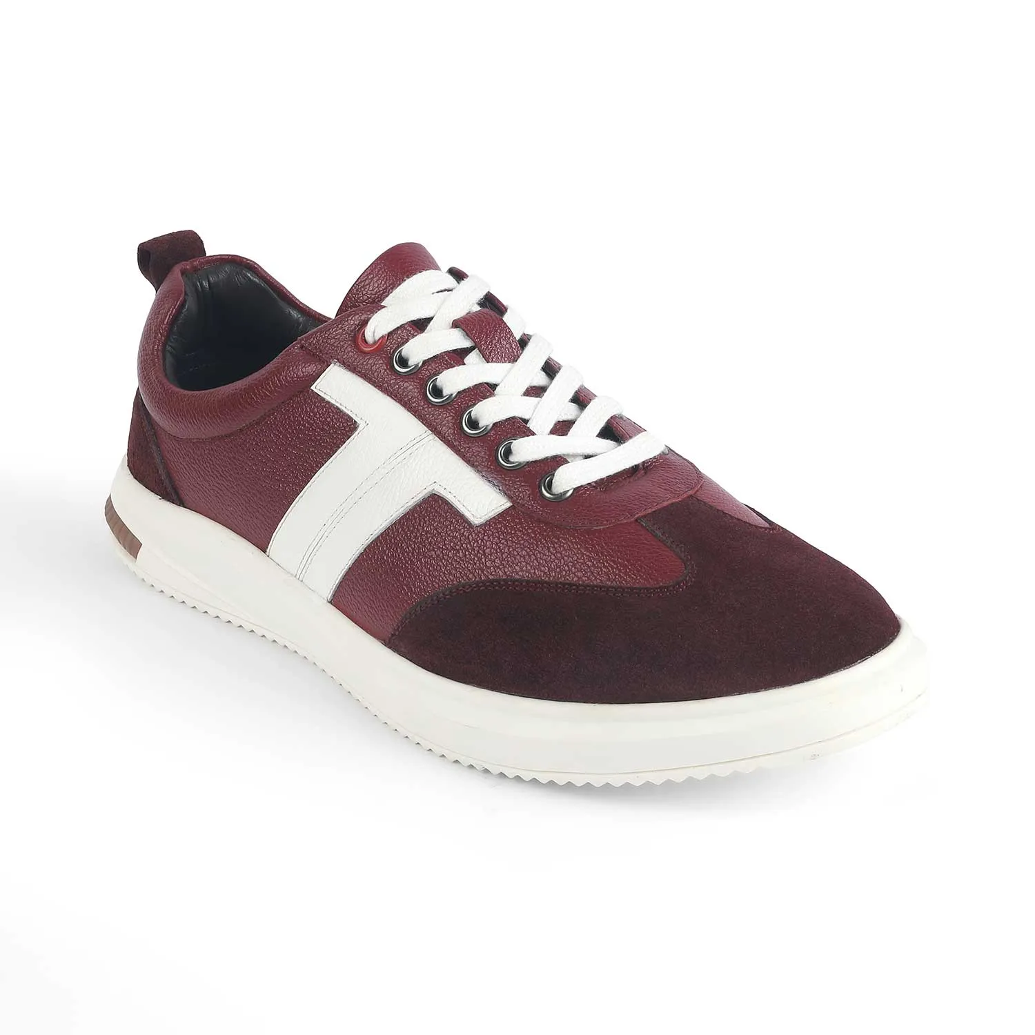 Tresmode Vorsa Red Men's Suede Leather Sneakers