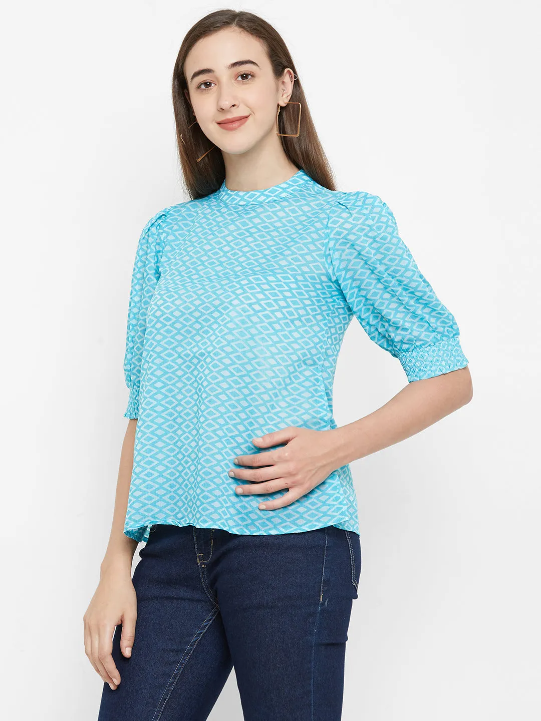 Turq Printed Top