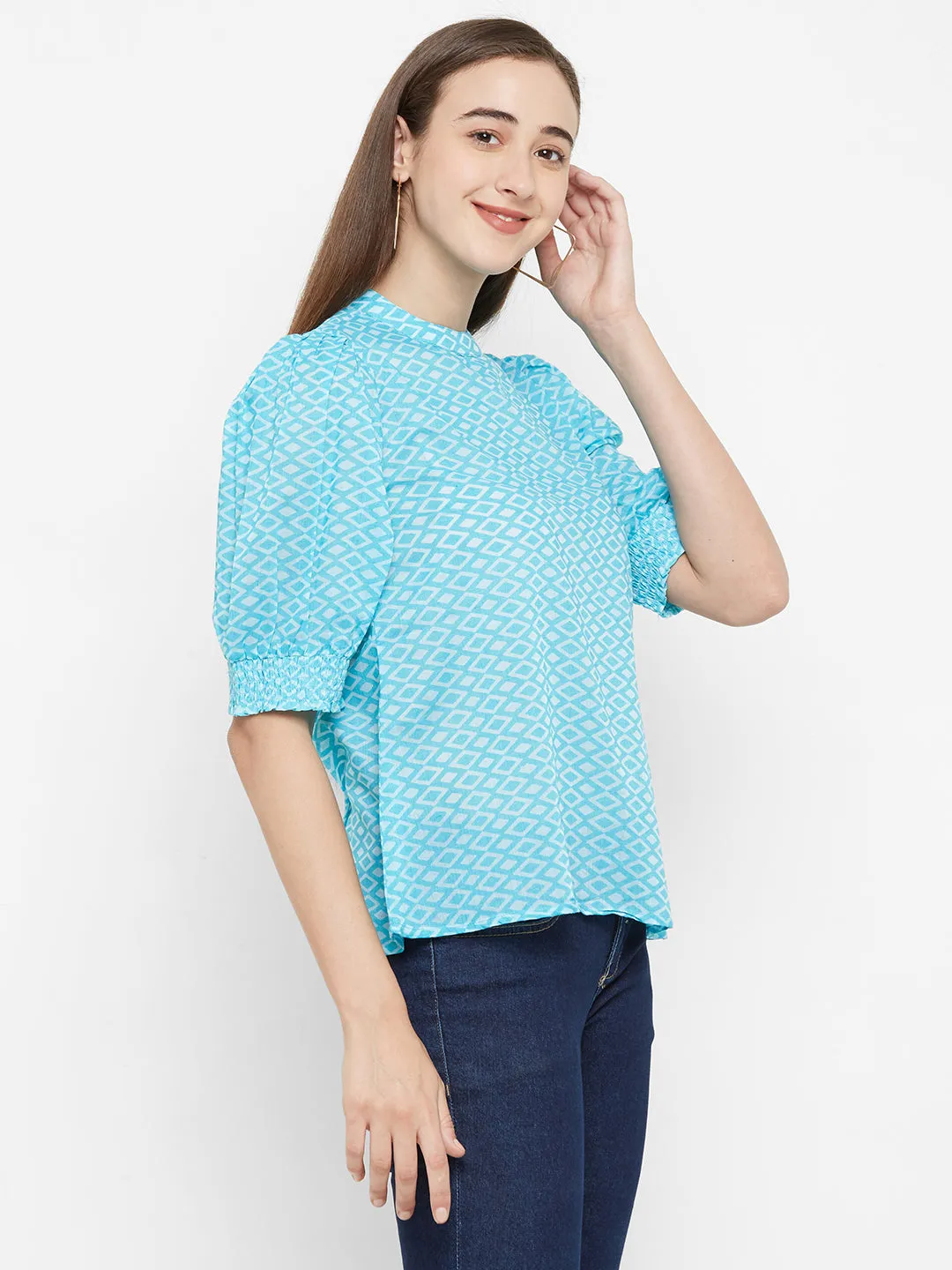 Turq Printed Top