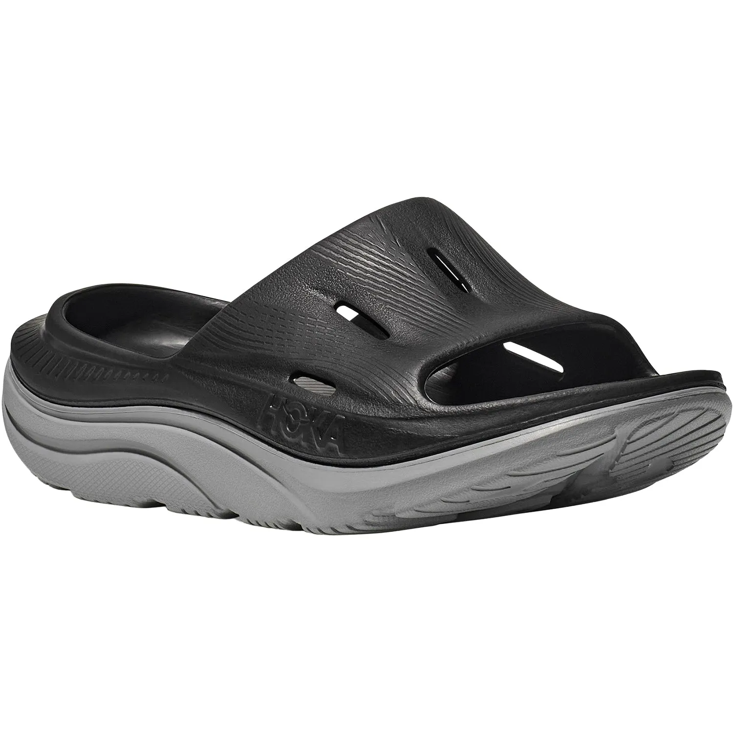 Unisex Hoka Ora Recovery Slide 3 Black/Stellar Grey EVA