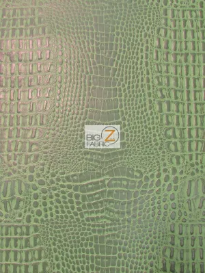 Venom Green Crocodile Marine Vinyl Fabric / Sold By The Yard