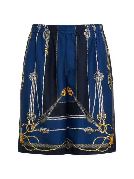 Versace   Nautical printed silk shorts 